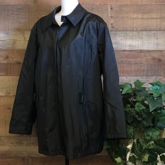 Size 3X 24W/26W OutBrook Black Vinyl Coat - Picture 1 of 7